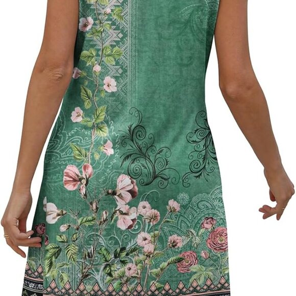 Beach Dresses for Women 2025 Vacation Swim Cover up V-Neck Summer Dress Button D - Picture 7 of 8